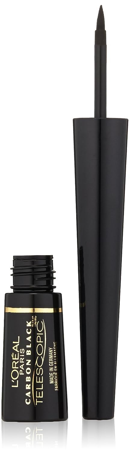 L'Oreal Paris Telescopic Precision Liquid Eyeliner angled-tip for precise lines with long-wear comfort.