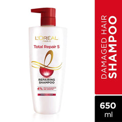 L'Oreal Paris Total Repair 5 Shampoo after-wash shine hint in the scene.