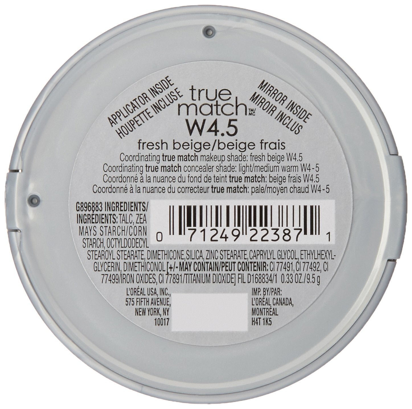 L'Oreal Paris True Match Powder mirror inside for easy on-the-go touch-ups.