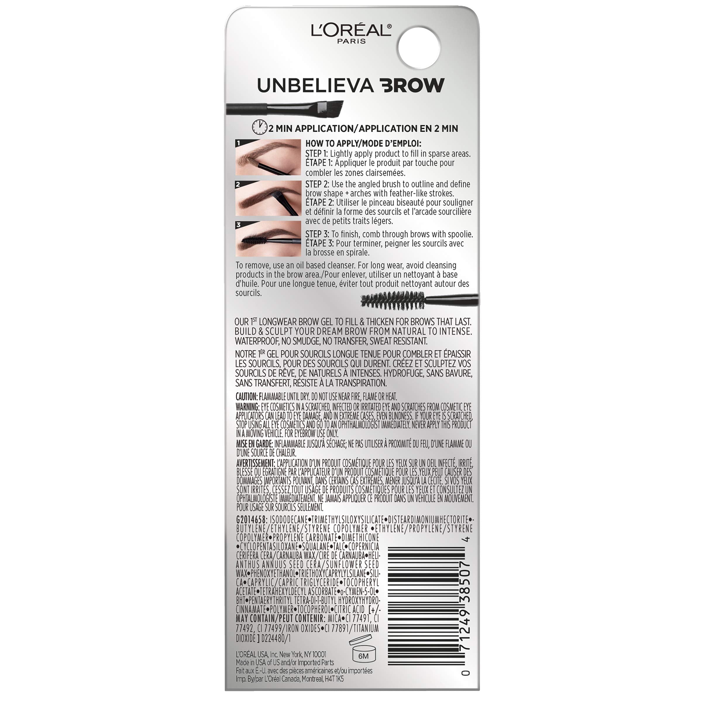 Swatch of Unbelieva-Brow in Black on skin showing natural tint.