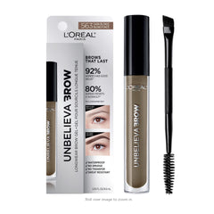 L'Oreal Paris Unbelieva-Brow gel with angled brush shapes long-lasting brows.