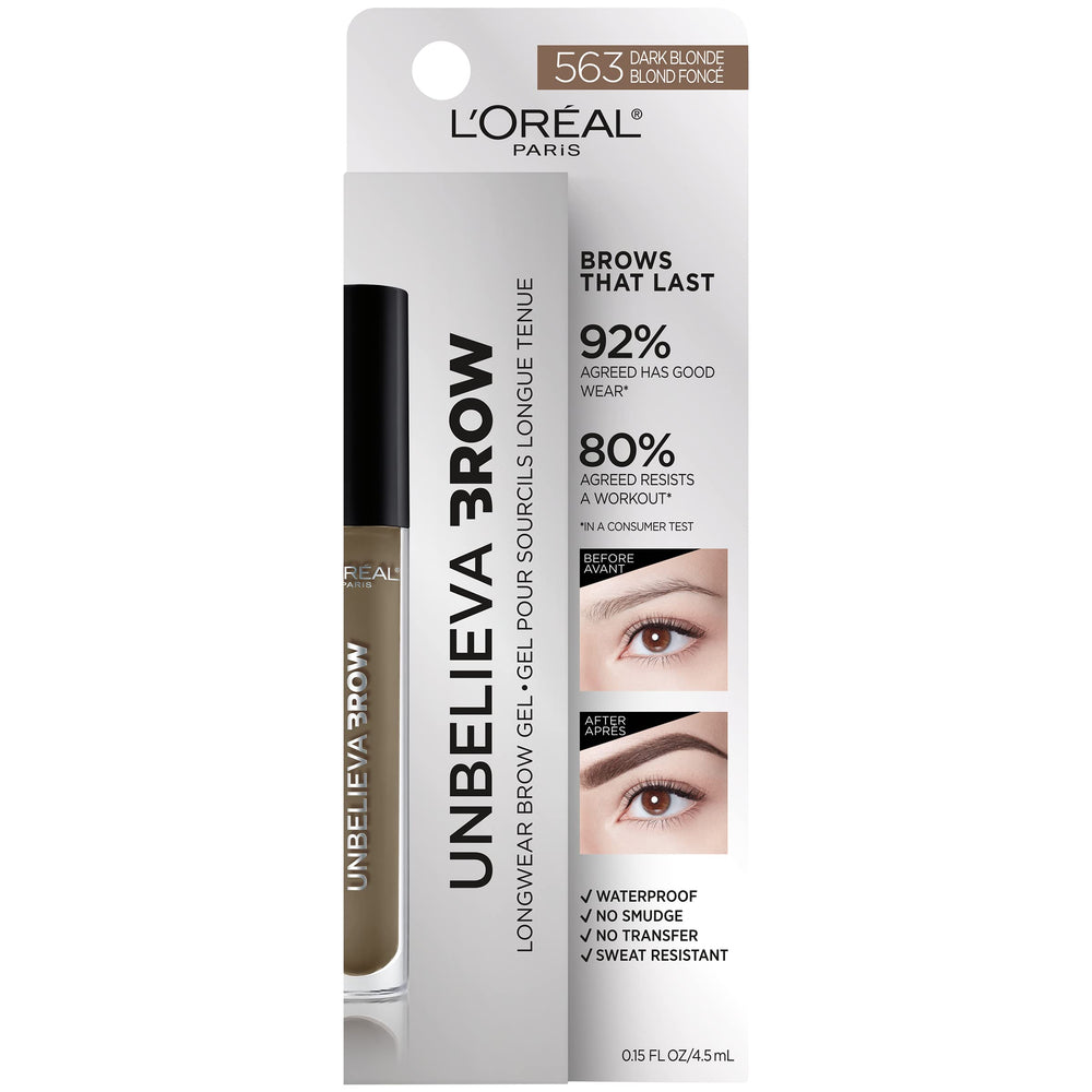 L'Oreal Paris Unbelieva-Brow gel's waterproof formula resists sweat and smudges.