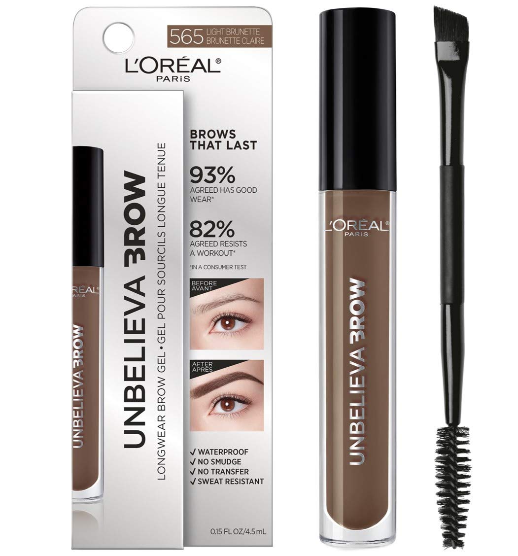 L'Oreal Paris Unbelieva-Brow packaging shows longwear tint for brows.