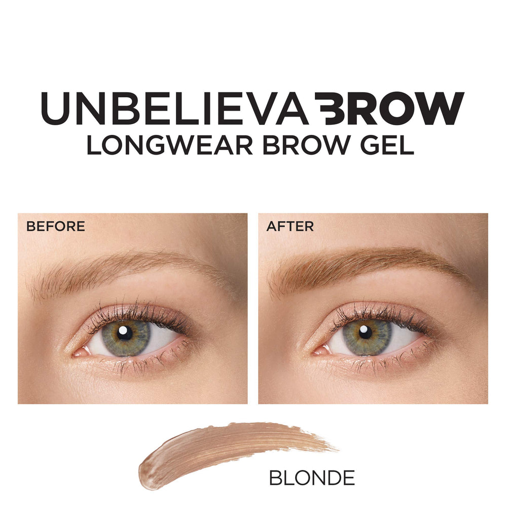 L'Oreal Paris Unbelieva-Brow pigment-sealing polymers ensure long-lasting color.