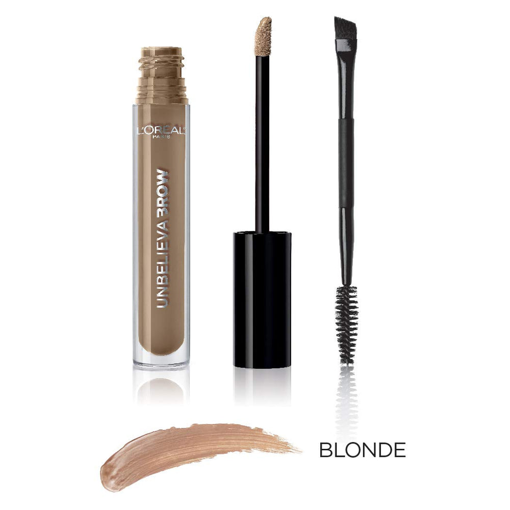 L'Oreal Paris Unbelieva-Brow sweat-resistant gel seals pigment on brow hairs.