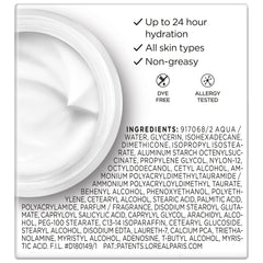 L’Oréal Paris Wrinkle Expert texture closeup showcases non-greasy, lightweight finish
