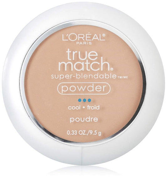 L’Oréal Paris True Match Powder Natural Ivory compact with mirror and applicator for on-the-go touch-ups.