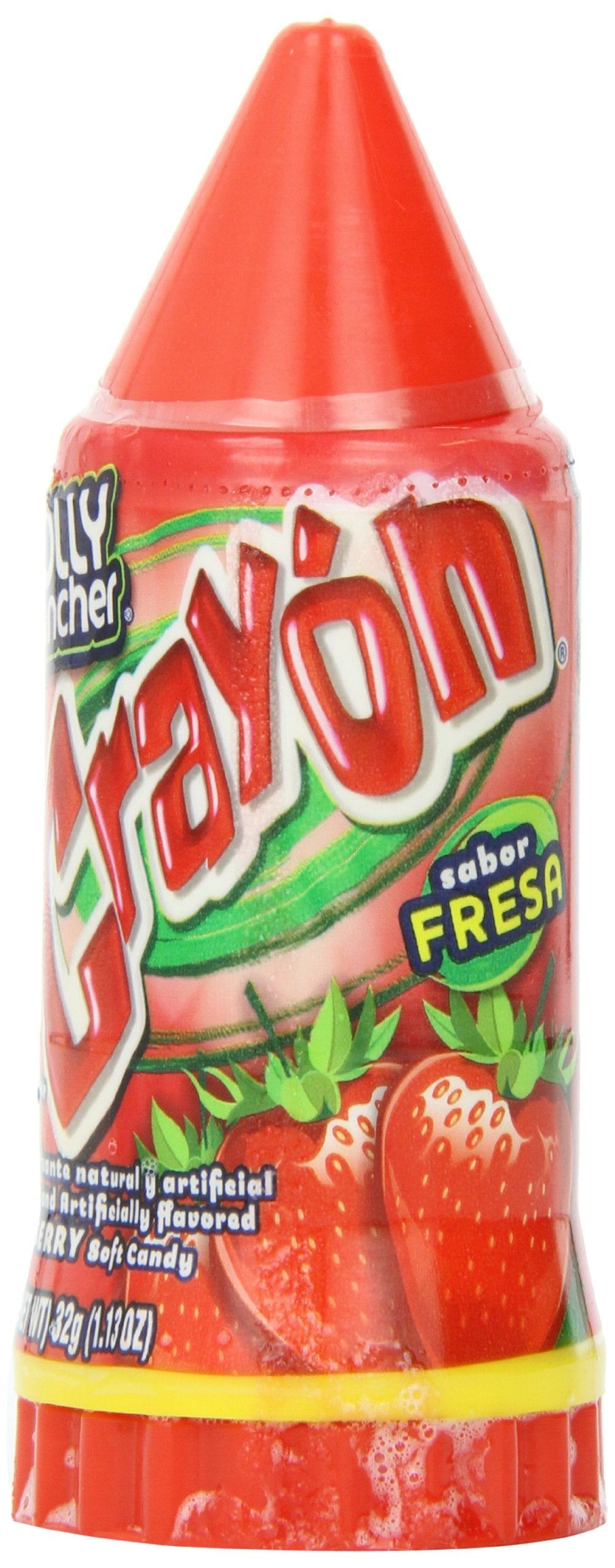 Lorena Candy Crayon Strawberry pack with ten pieces and vibrant red coloring.