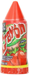 Lorena Candy Crayon Strawberry pack with ten pieces and vibrant red coloring.
