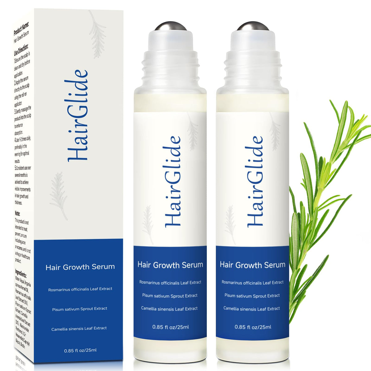 LOREVIYA Hair Growth Serum Roll On bottle for targeted scalp nourishment.
