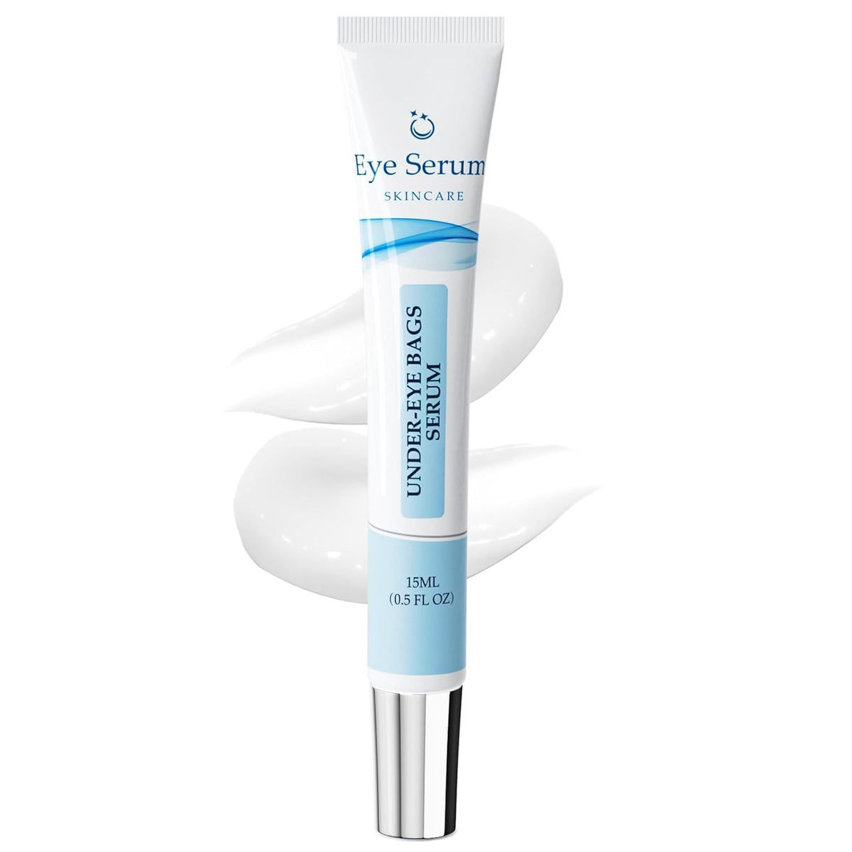 Loreviya under-eye cream bottle closeup shows lightweight texture for daily use.