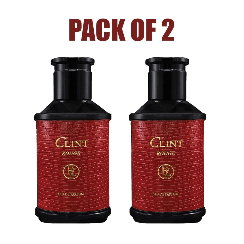 Lorientale Clint Rouge perfume bottle on refined display.