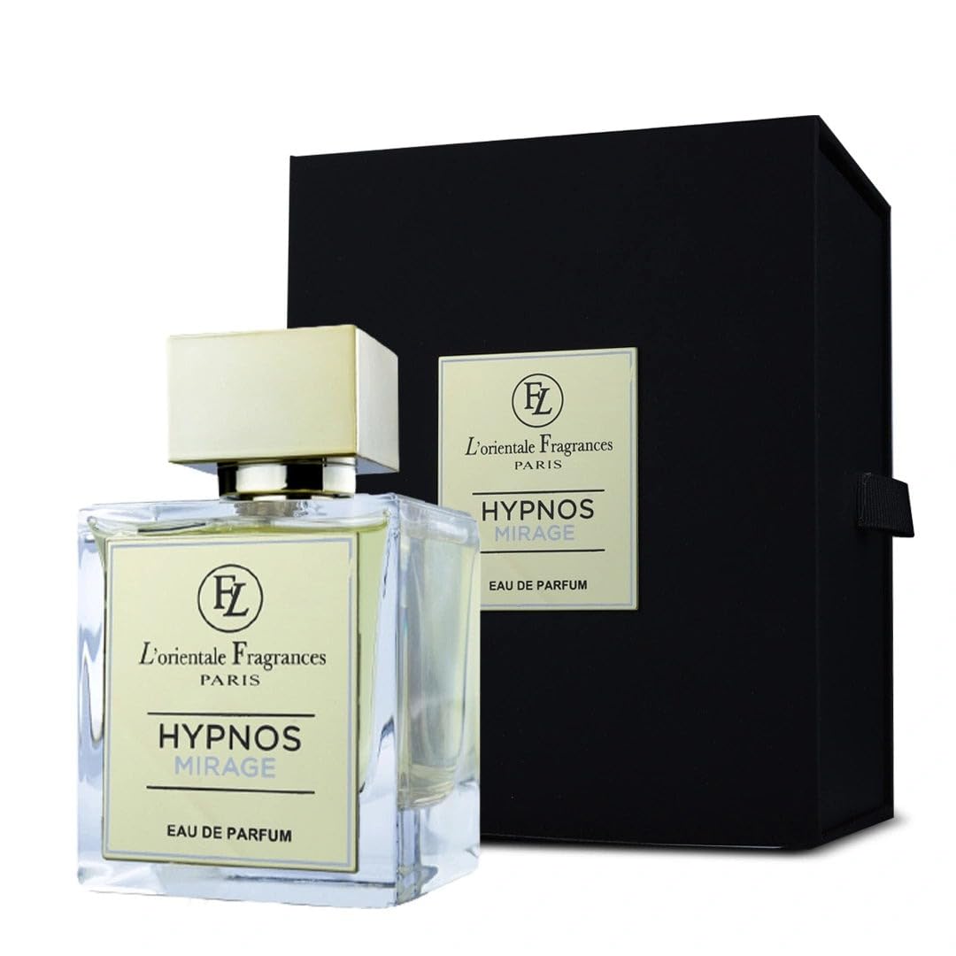 Lorientale Hypnos Mirage bottle close-up, bold, lasting fragrance for men