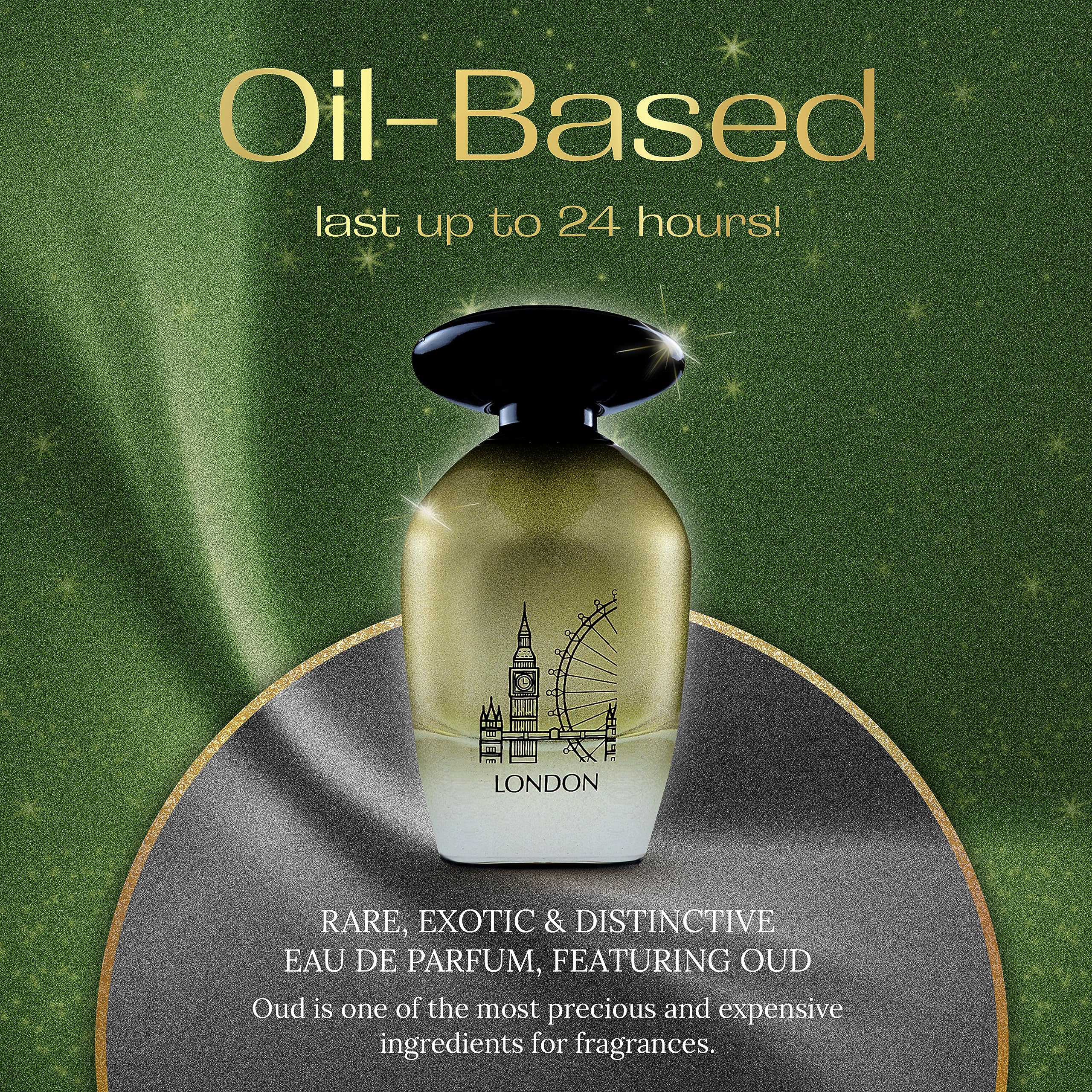 Night De Paris London oil-based perfume for unisex wear all day.