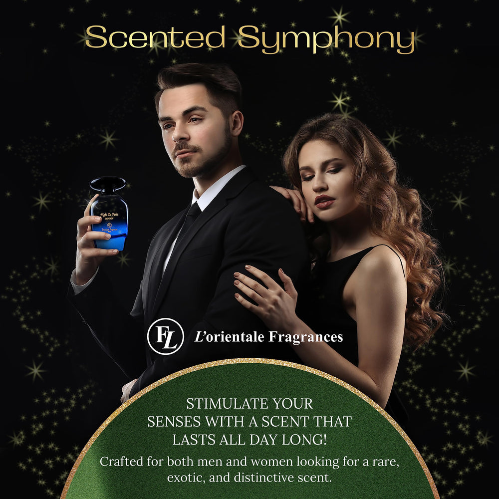 Spray-on skin visualization showcases the unisex versatility of Night De Paris for various events.