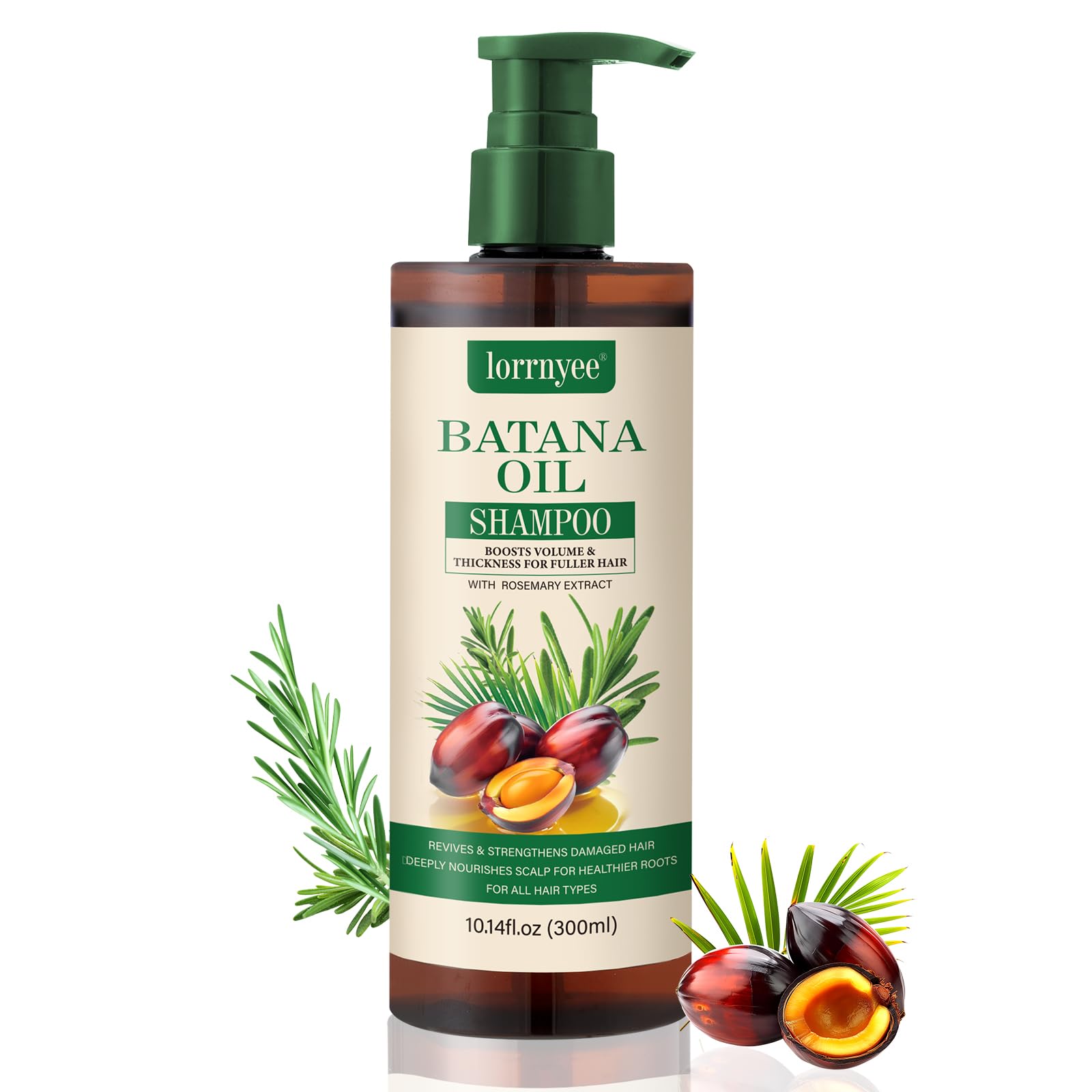 Lorrnyee Batana Oil Shampoo bottle promotes scalp vitality and shine