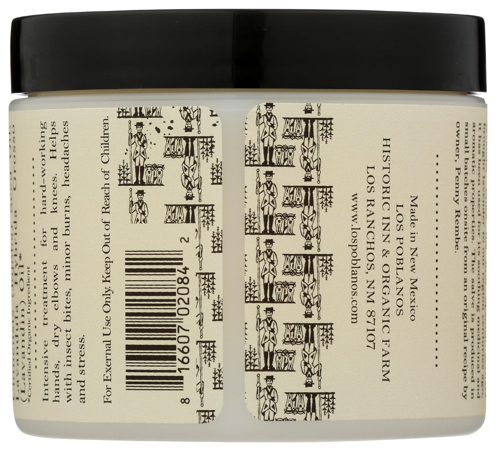Los Poblanos lavender hand salve texture swatch showing rich consistency for dry skin