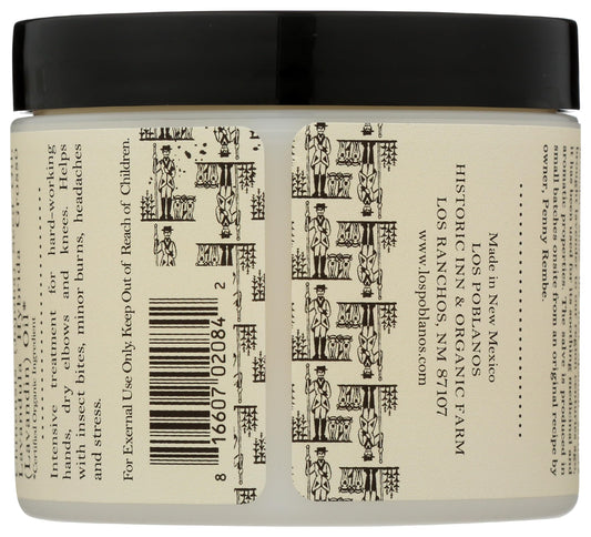Los Poblanos lavender hand salve texture swatch showing rich consistency for dry skin
