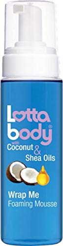 Lottabody Wrap Me Foam Mouss bottle providing lightweight hold and curl definition for smooth, frizz-free styles.