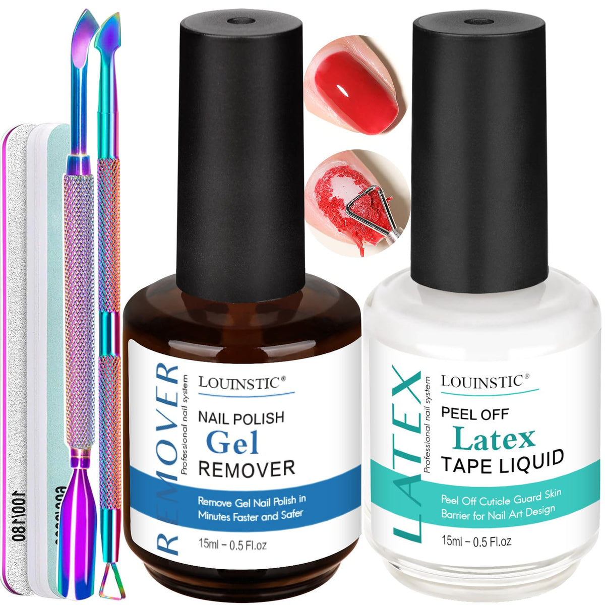 LOUINSTIC gel nail remover bottle for quick acetone-free removal