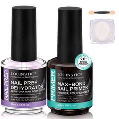 LOUINSTIC nail-dehydrator-primer-set ready for salon-grade adhesion.