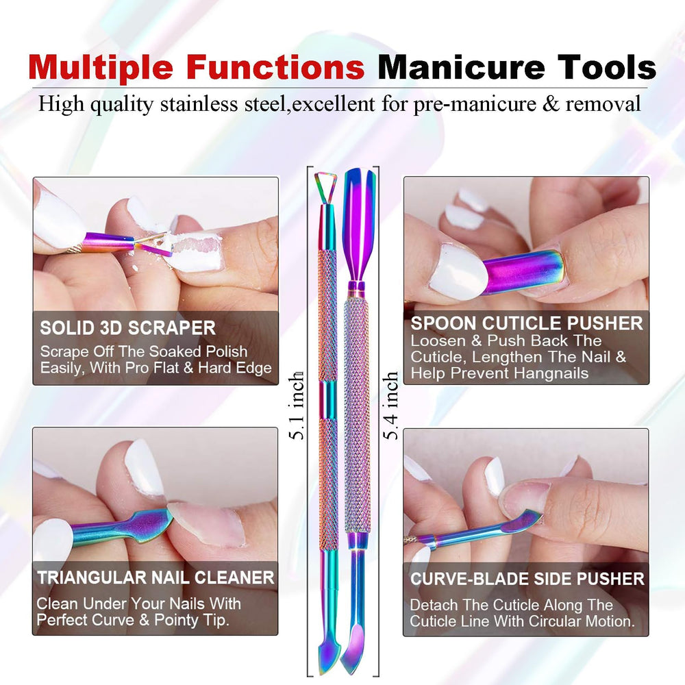 Louinstic removal steps illustration shows quick gel removal process.