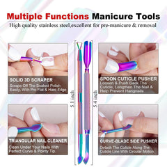 Louinstic removal steps illustration shows quick gel removal process.