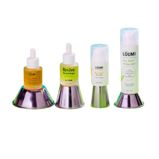 LOUMI Skincare Glow Pack All Day Cream jar delivering deep hydration and smooth texture