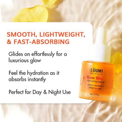 LOUMI Glow Pack daily skincare routine on bathroom shelf