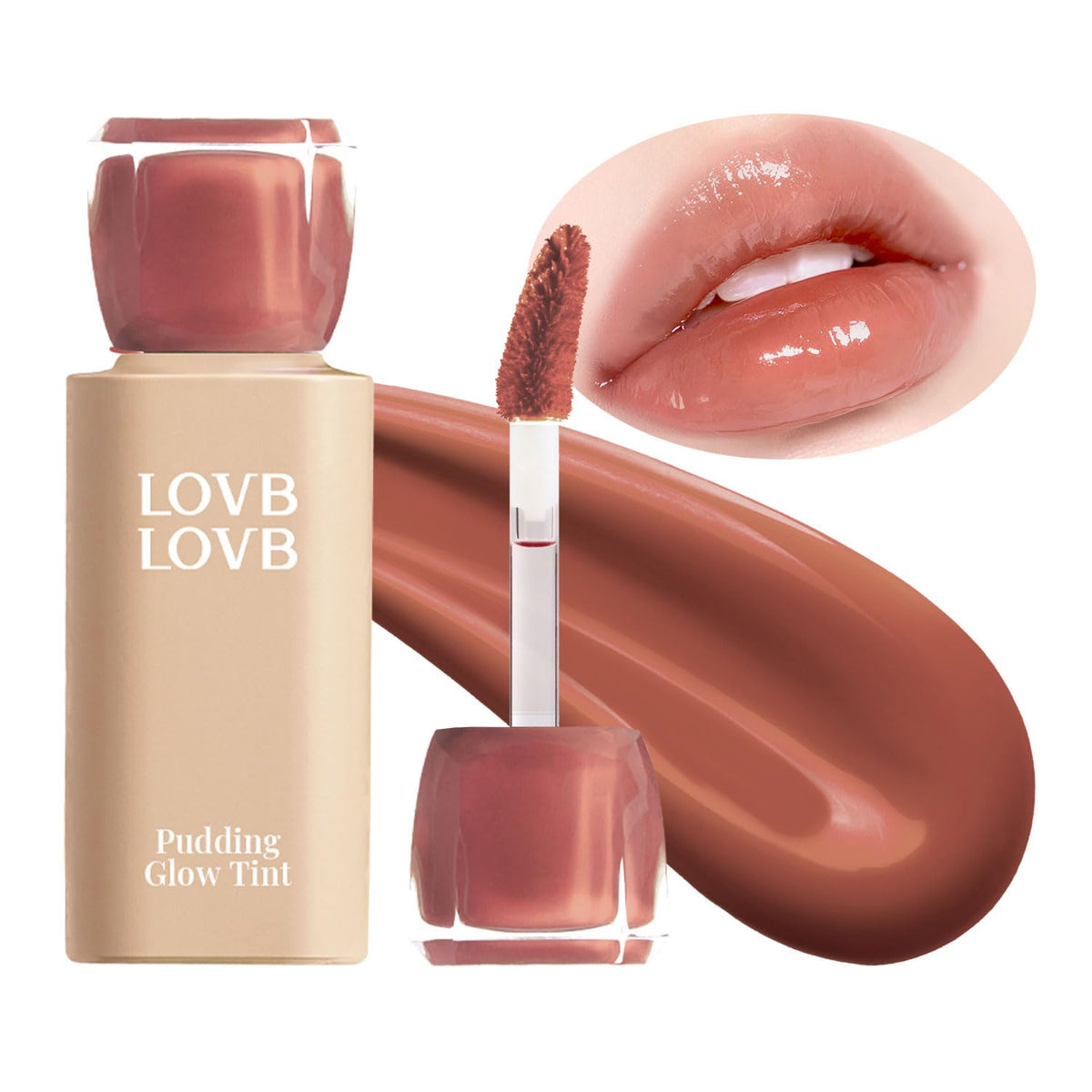 LOVB LOVB Pudding Glow bottle with long-lasting color and glossy shine.