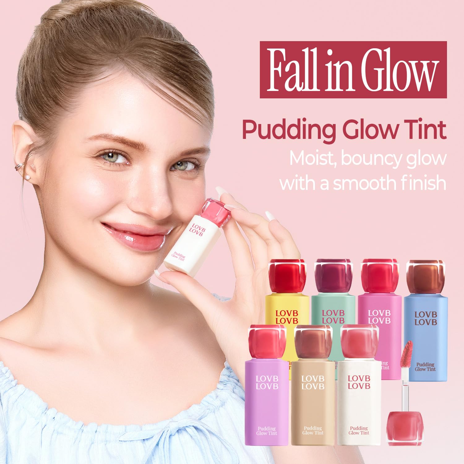 LOVB LOVB Pudding Glow color swatch showing bright, even payoff across lips.