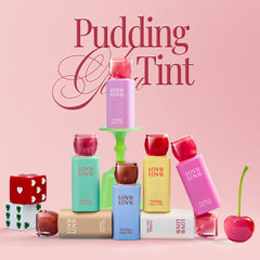 LOVB Pudding Glow Candy Berry swatches showing vibrant daily color.
