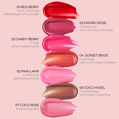 LOVB LOVB Pudding Glow wear test demonstrating transfer-free finish after meals.