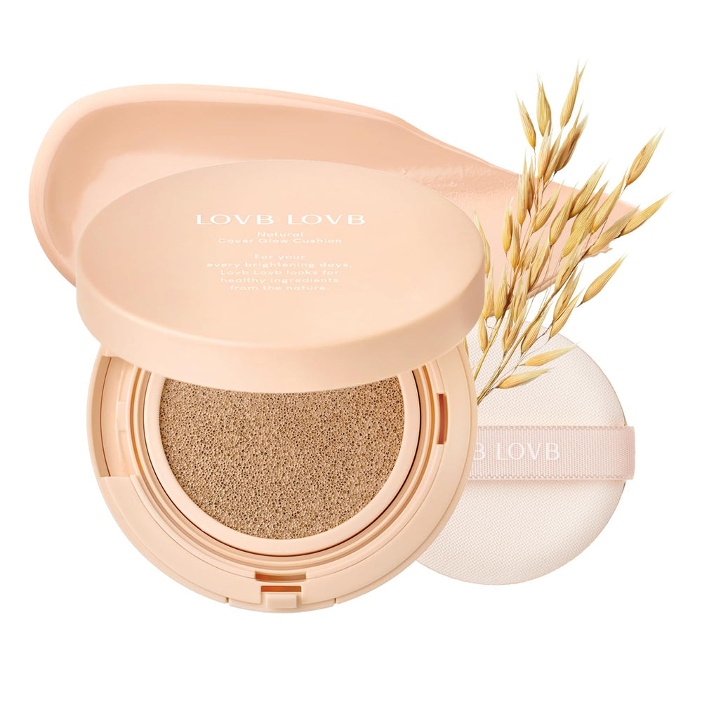LOVB Natural Cover Glow Cushion porcelain ivory compact ready for application.