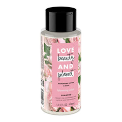 Love Beauty and Planet Blooming Color Shampoo bottle front showing color-safe shine