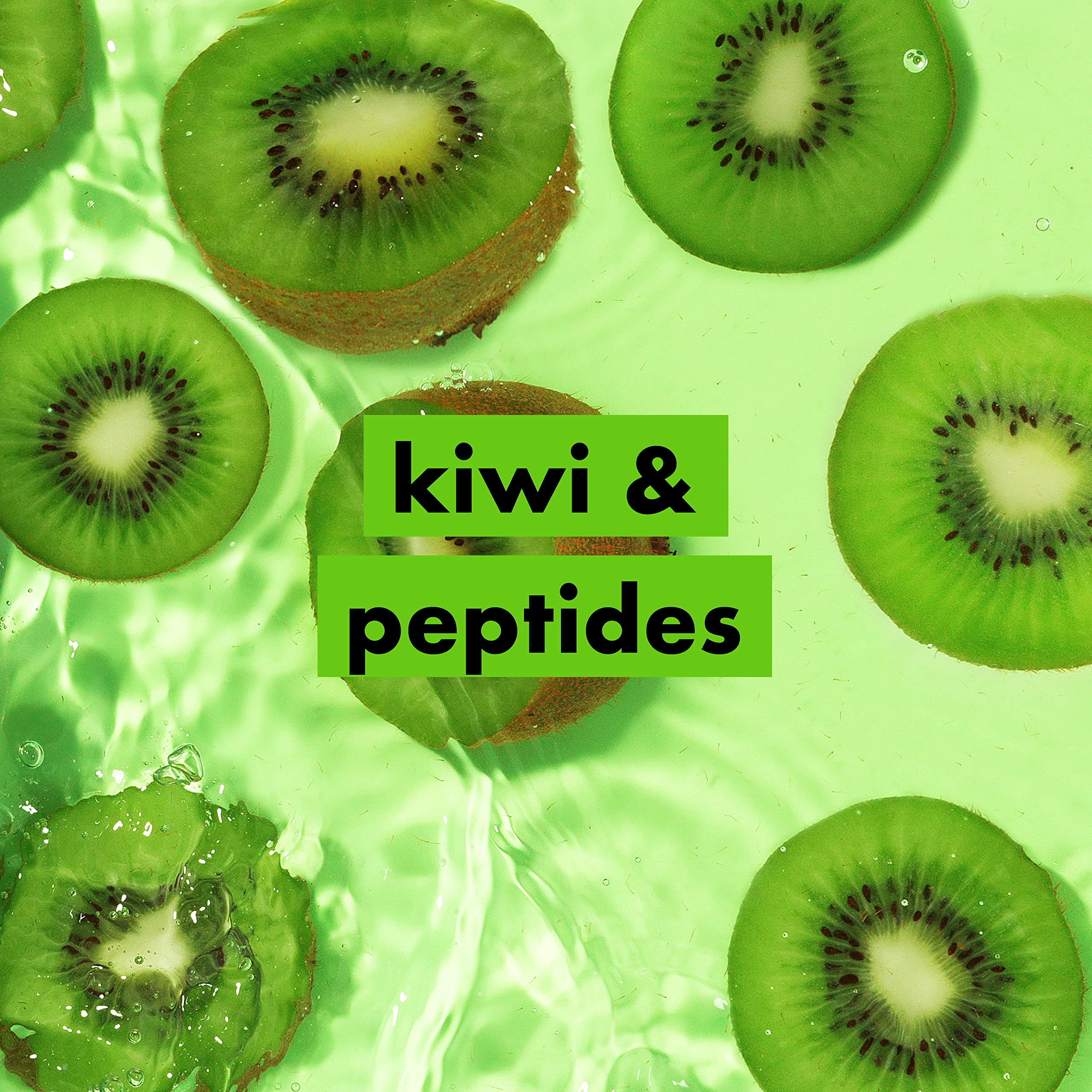 Kiwi fruit with Love Beauty and Planet label highlights natural fragrance inspiration.