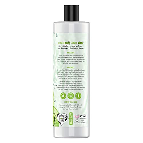 Love Beauty and Planet body wash lather creates a rich, refreshing cleansing experience.