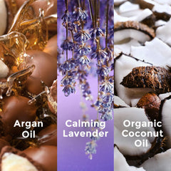 Love Beauty And Planet lavender fragrance swirls around the bottle