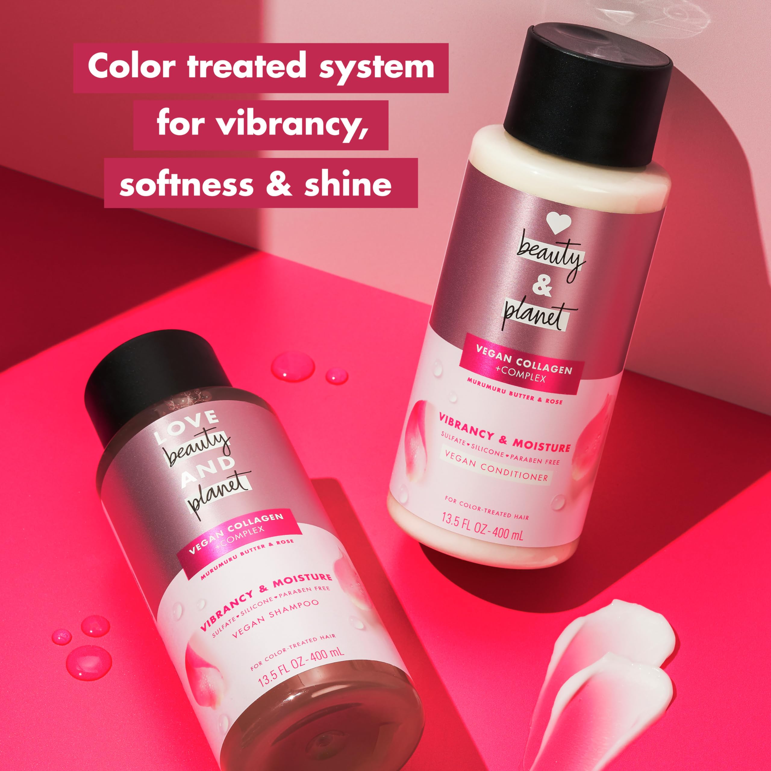 Love Beauty And Planet Murumuru Butter & Rose color-treated hair shine after wash