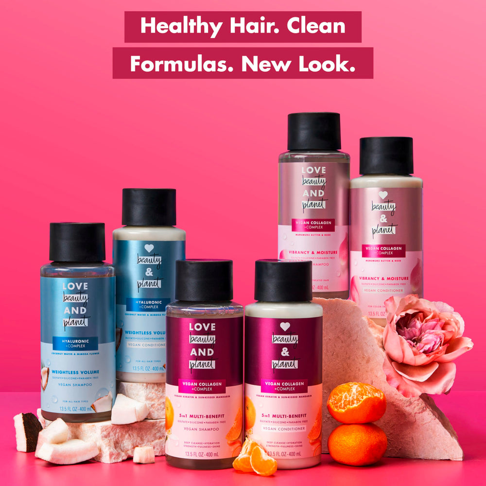 Love Beauty And Planet Murumuru Butter & Rose ingredients panel highlights clean formula