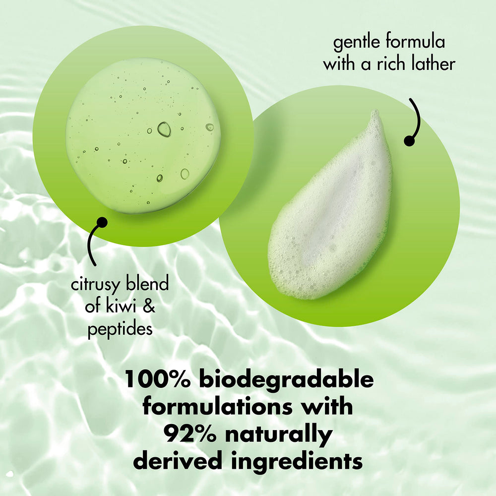 Recycled bottle graphic from Love Beauty and Planet reinforces circular economy messaging.