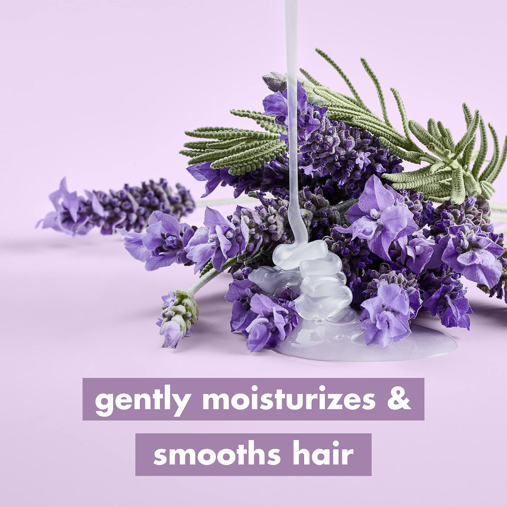 Love Beauty And Planet Smooth and Serene shampoo being poured for a rich, gentle lather.