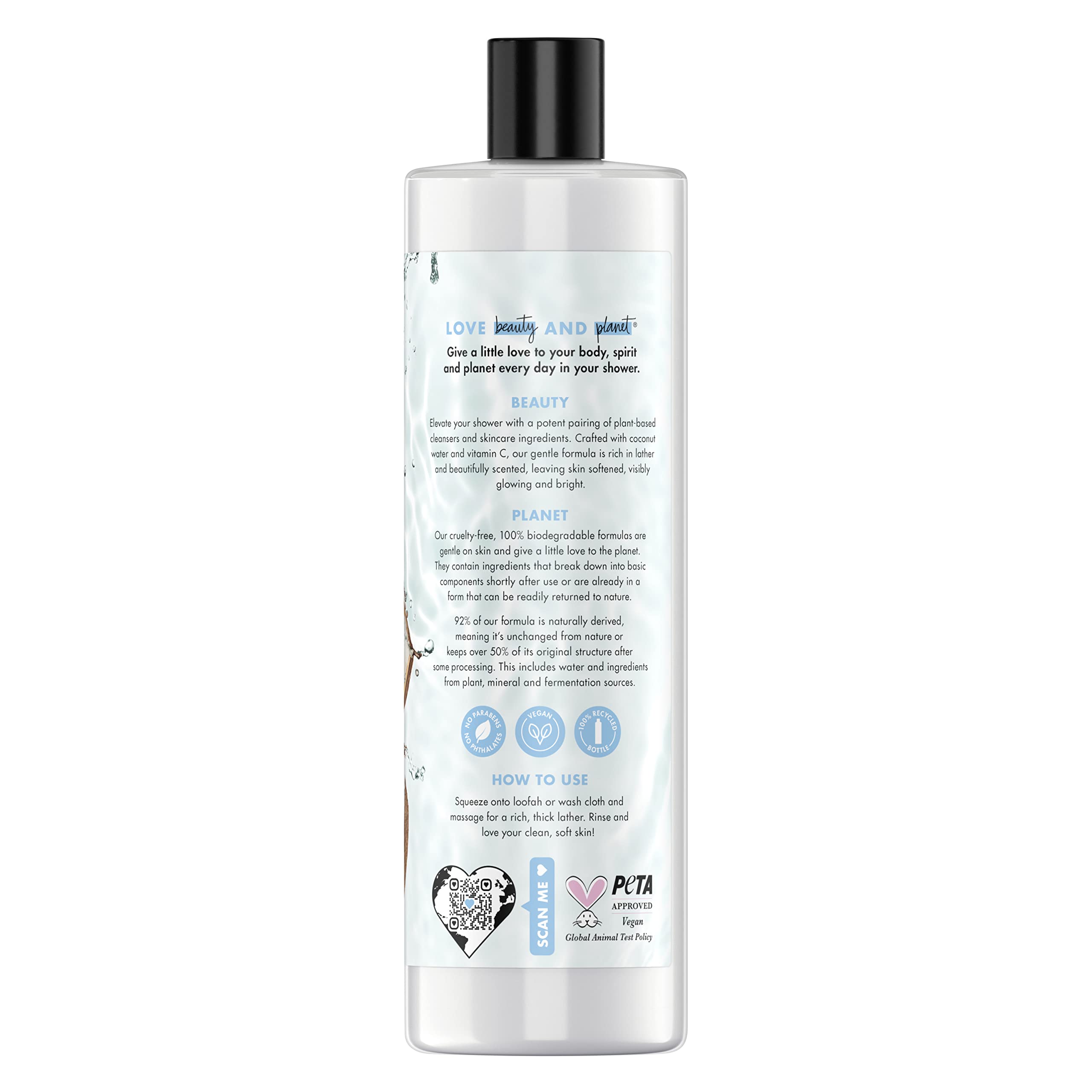 Love Beauty and Planet vitamin C lather shows brightening shower routine.