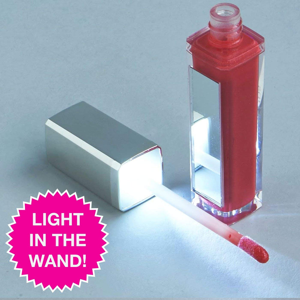 Love Light Lips gloss bottle with built-in mirror for on-the-go touch-ups.