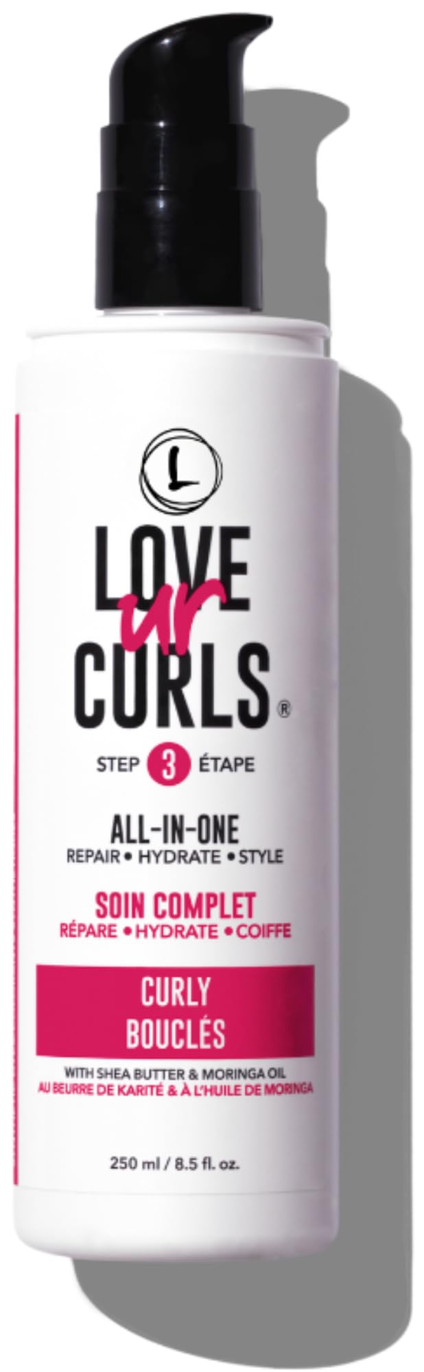 Love Ur Curls all-in-one curl cream styler bottle for defined, frizz-free curls