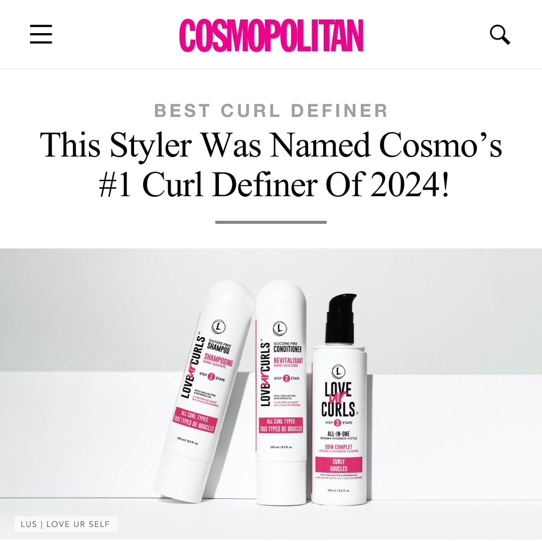 Love Ur Curls all-in-one curl cream styler on wavy hair for definition.