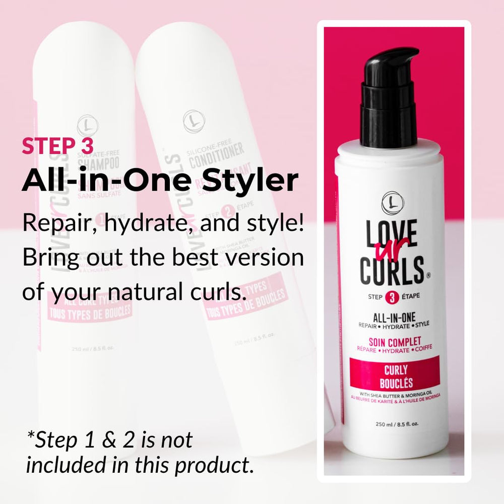 Love Ur Curls anti-frizz curl cream dispense for smooth, manageable curls