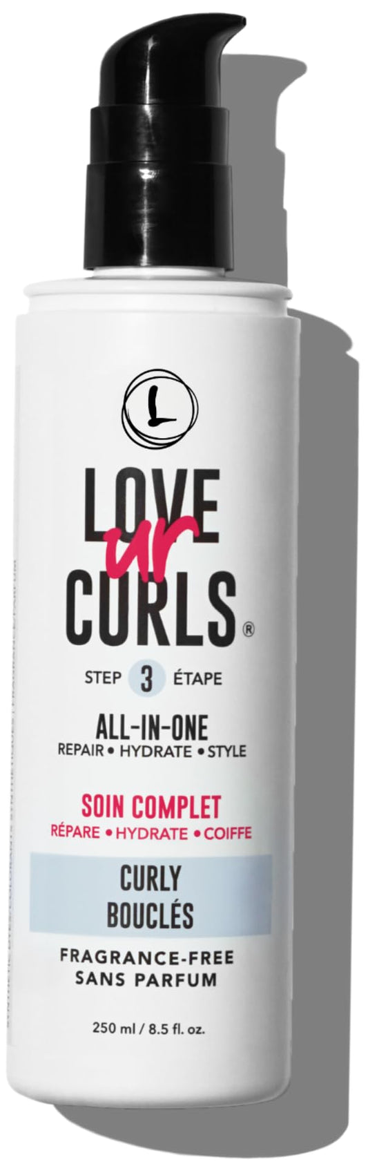 Love Ur Curls fragrance-free curl cream bottle for easy styling