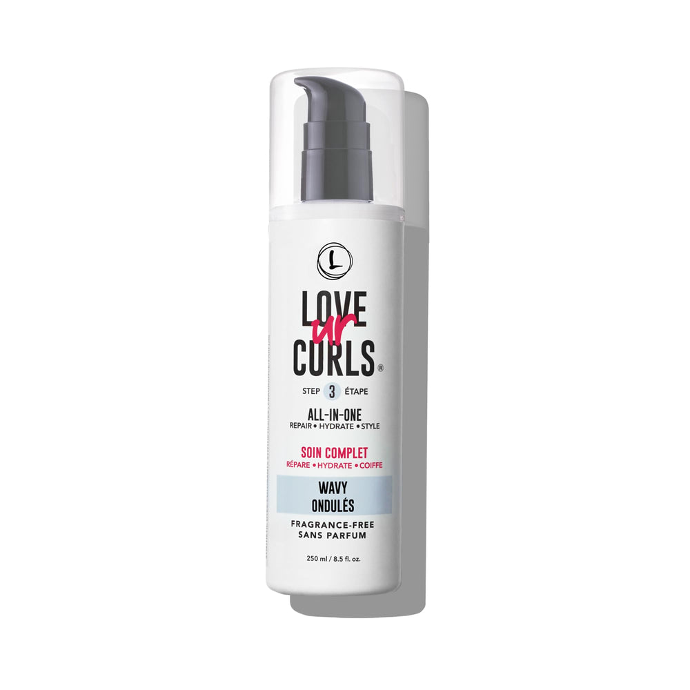 Love Ur Curls fragrance-free all-in-one styler bottle front for sensitive scalps.