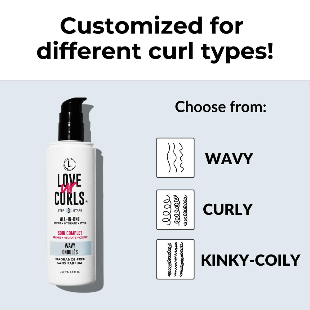 Love Ur Curls ingredient close-up shows shea butter and moringa oil enriching formula.